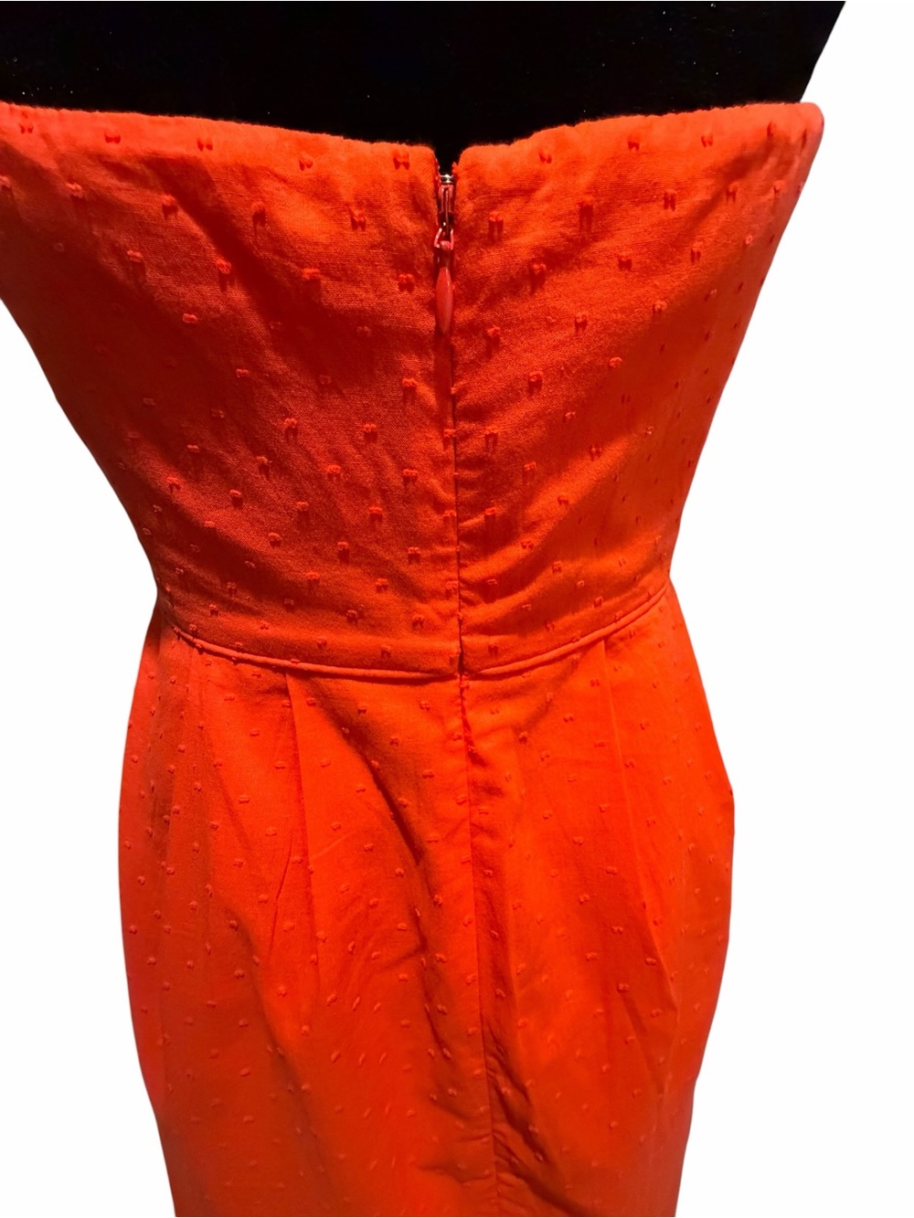J.Crew Orange Swiss Dot Strapless Cotton Dress Size 2 - Picture 5 of 10
